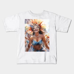 Carnival in Rio de Janeiro Watercolor Pattern Kids T-Shirt